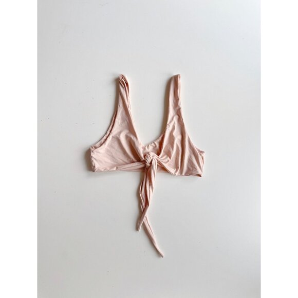 437 FOUR THREE SEVEN Kenzie Pale Pink Multi-Way Tie Bikini Top, Size M - Picture 1 of 13